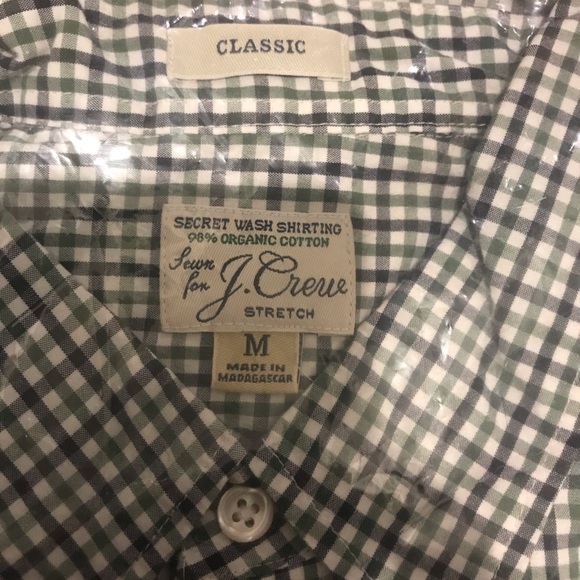 NWT Green and White J. Crew Dress Shirt - Picture 3 of 5